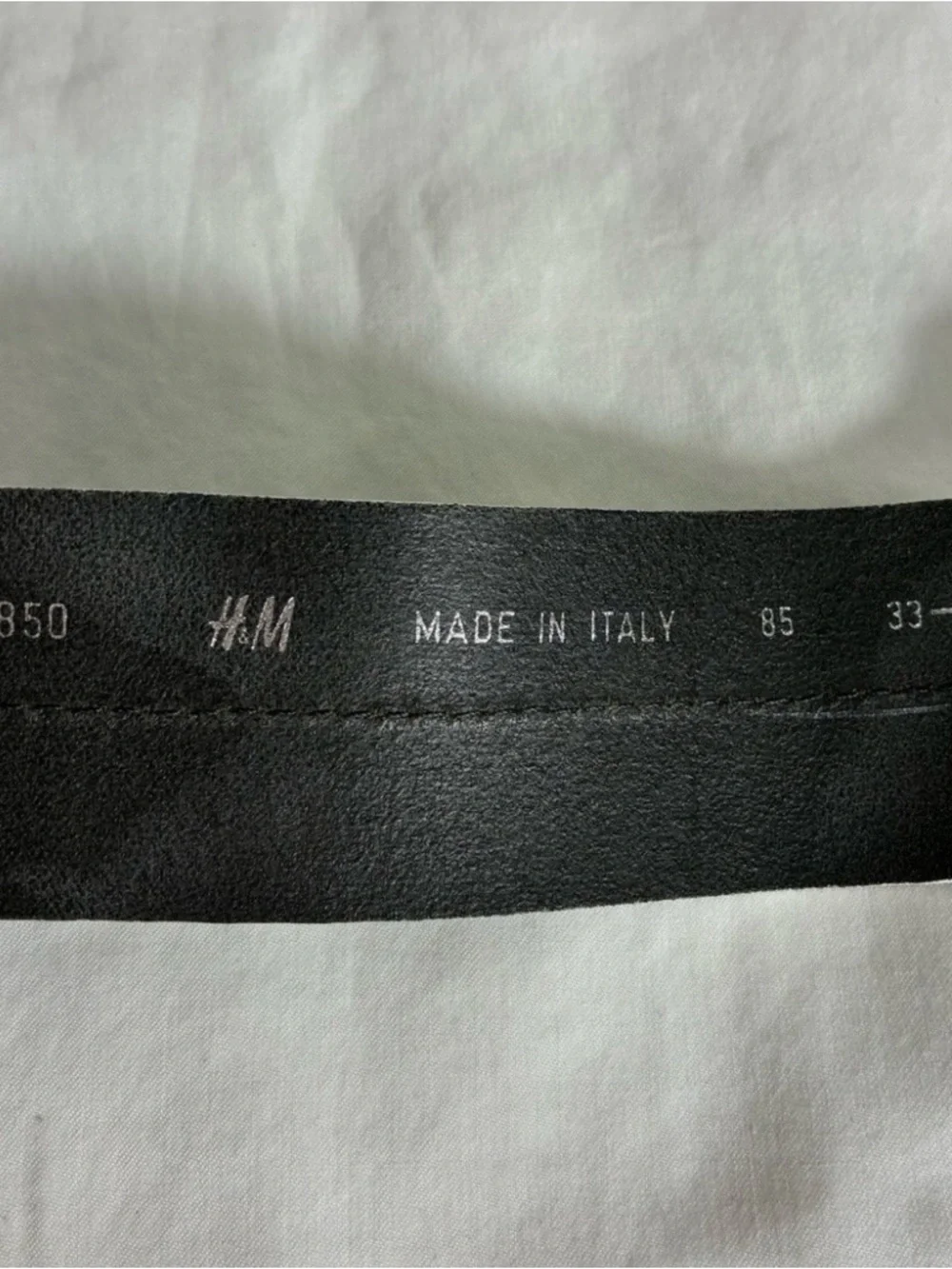 H&M Black Leather Dress Belt with Subtle Stitching made in Italy
